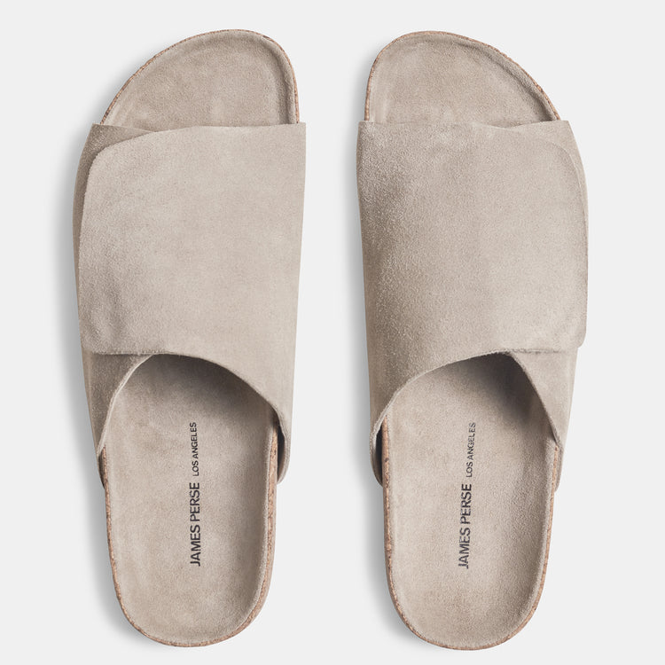 Velcro Suede Slide In Earth | James Perse Los Angeles