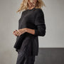 Relax Fit Mock Neck Sweater in Black | James Perse Los Angeles 