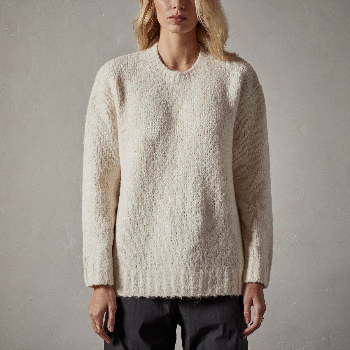 Relax Fit Mock Neck Sweater in Bone | James Perse Los Angeles 