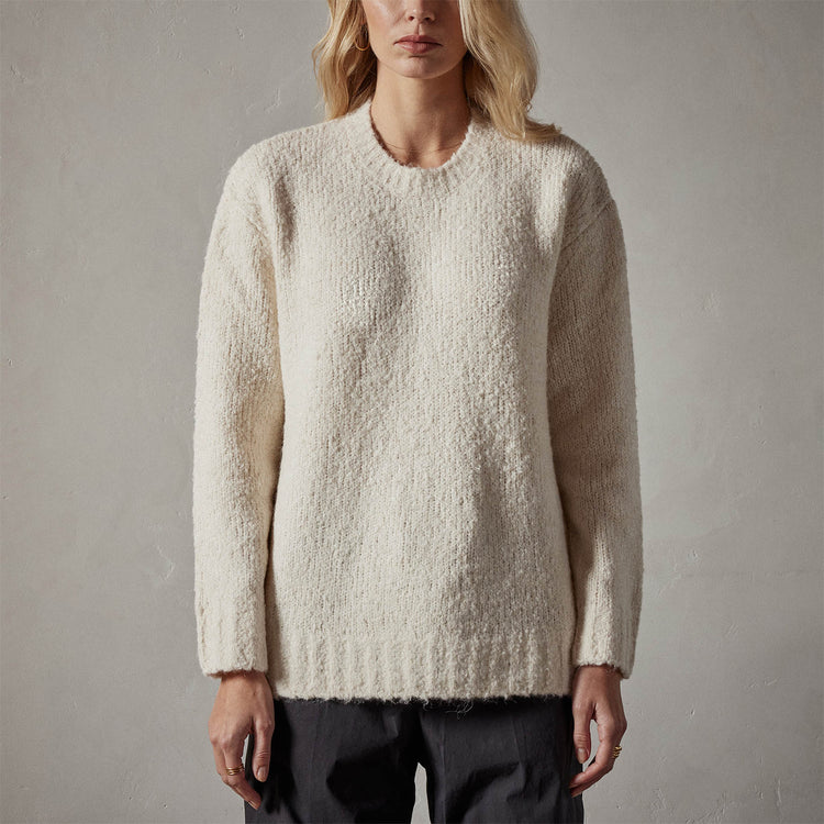 Relax Fit Mock Neck Sweater in Bone | James Perse Los Angeles 