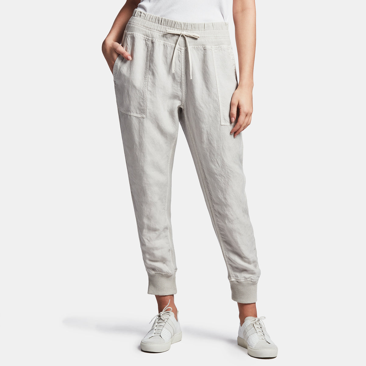 Canvas Linen Relaxed Pant In Silver | James Perse Los Angeles