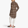 Military Plaid Boyfriend Shirt In Coffee Multi Plaid | James Perse Los Angeles
