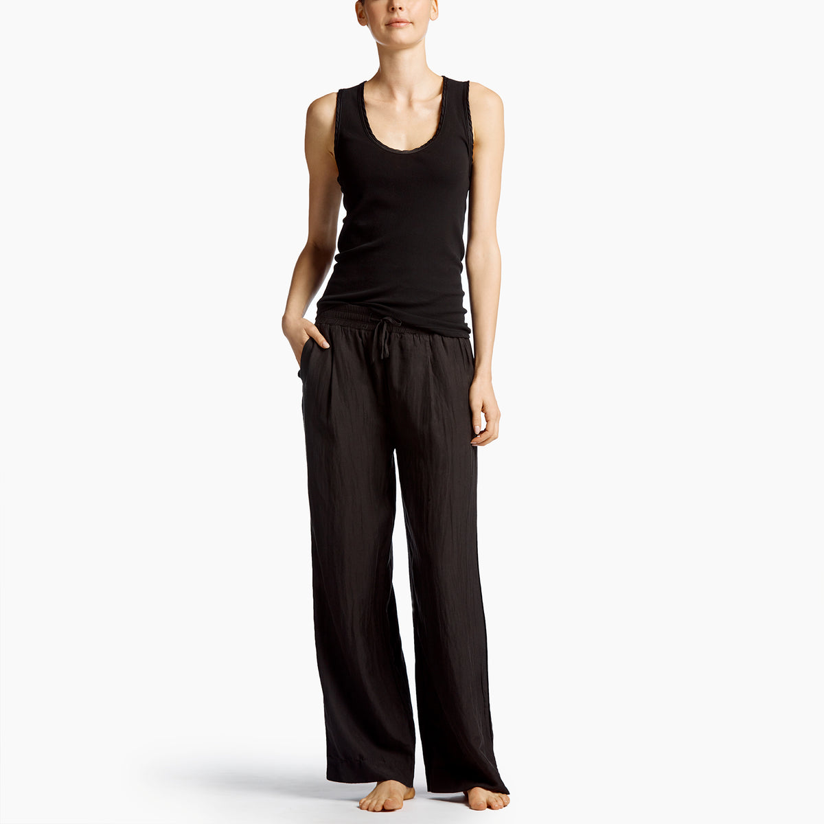 Cotton Silk Pajama Pant In Black | James Perse Los Angeles