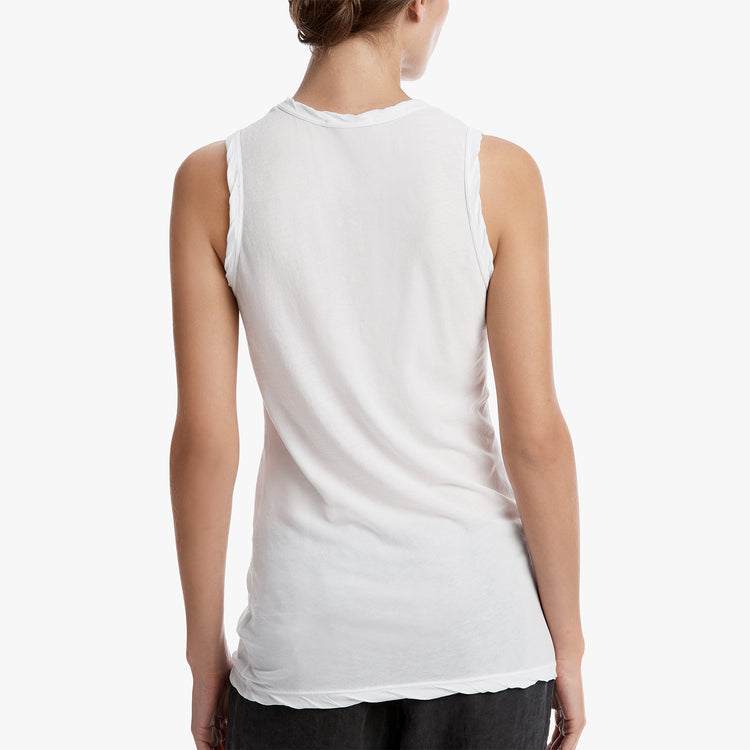 Cut Away Crew Tank in White | James Perse Los Angeles