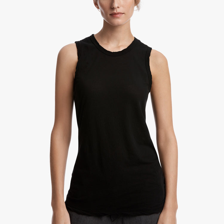 Cut Away Crew Tank in Black | James Perse Los Angeles