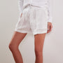 Linen Military Short In White | James Perse Los Angeles