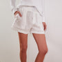 Linen Military Short In White | James Perse Los Angeles