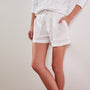 Linen Military Short In White | James Perse Los Angeles