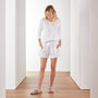 Linen Military Short In White | James Perse Los Angeles