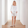 Linen Military Short In White | James Perse Los Angeles