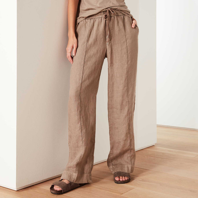Lightweight Canvas Linen Pant In Fawn Pigment | James Perse Los Angeles