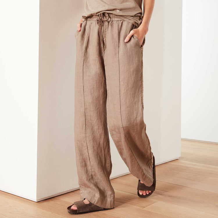 Lightweight Canvas Linen Pant In Fawn Pigment | James Perse Los Angeles