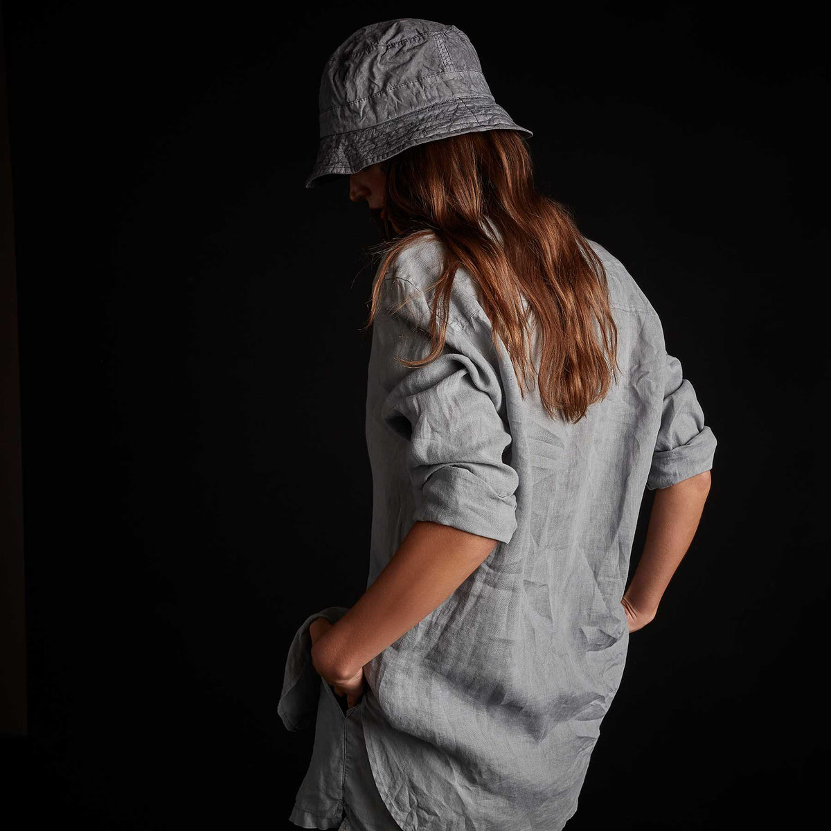 Linen Lounge Shirt in Breeze Pigment | James Perse Los Angeles
