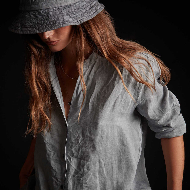 Linen Lounge Shirt in Breeze Pigment | James Perse Los Angeles