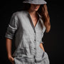 Linen Lounge Shirt in Breeze Pigment | James Perse Los Angeles