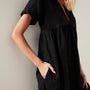 Empire Linen Dress In Black | James Perse Los Angeles