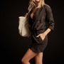 Long Sleeve Romper in Black | James Perse Los Angeles