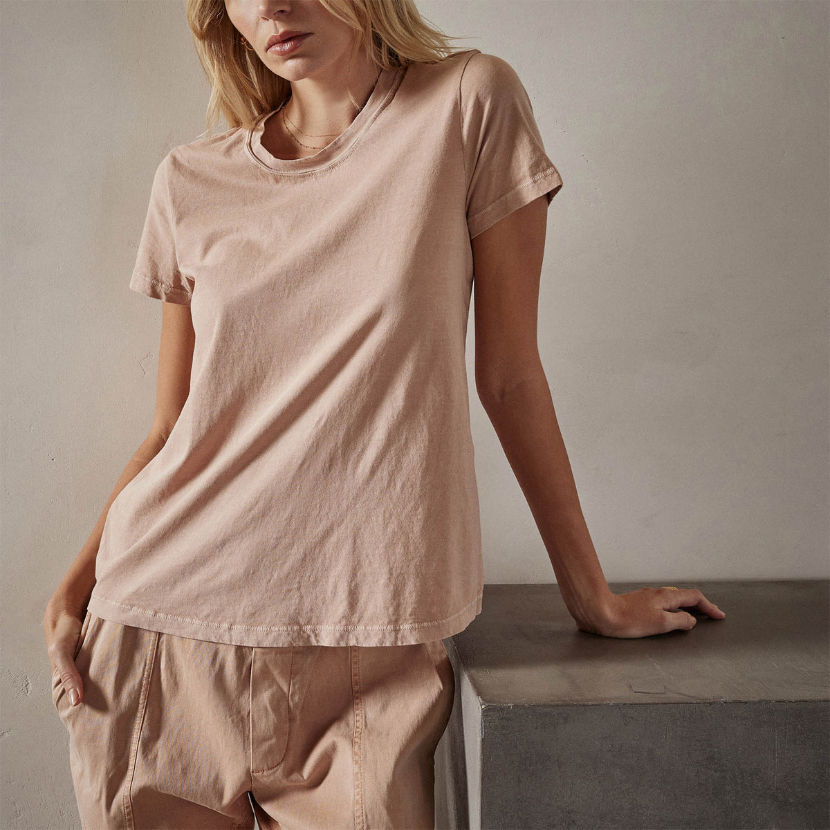 Vintage Little Boy Tee in White Peach Pigment | James Perse Los Angeles
