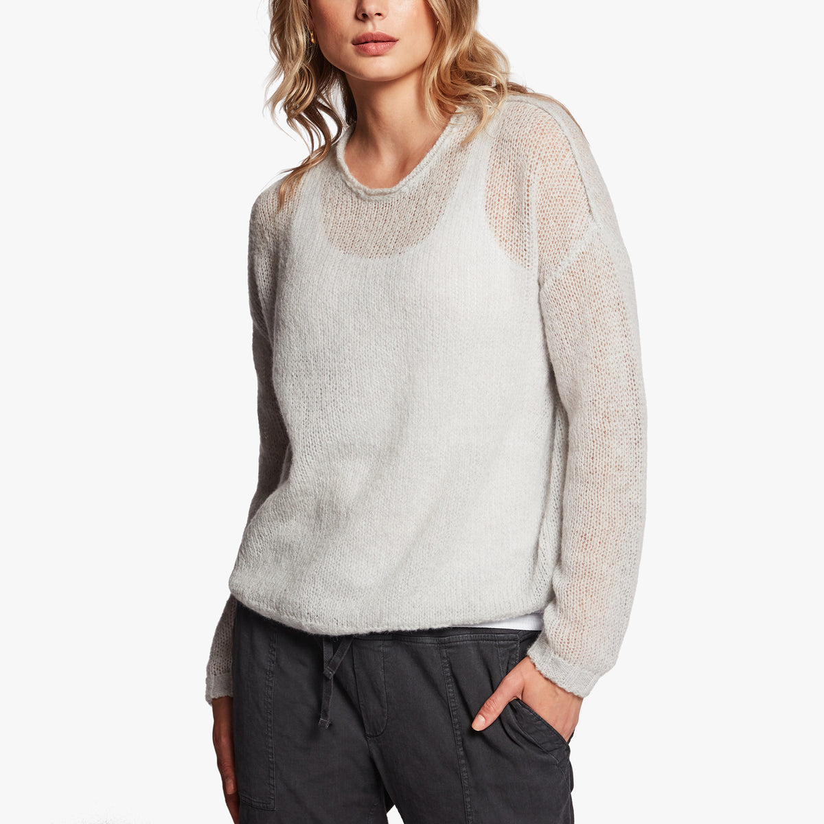 Loose Stitch Wool Cashmere Sweater In Mist | James Perse Los Angeles