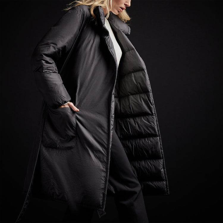 Down Duvet Coat in Black | James Perse Los Angeles