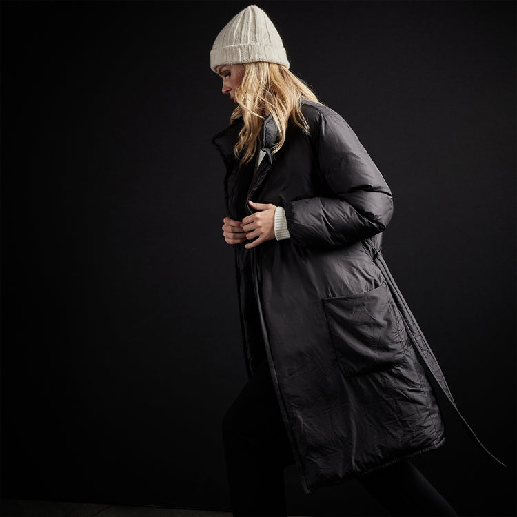 Down Duvet Coat in Black | James Perse Los Angeles