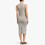 Contrast Binding Fitted Rib Dress - Pale Heather Grey | James Perse Los Angeles