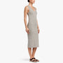Contrast Binding Fitted Rib Dress - Pale Heather Grey | James Perse Los Angeles