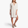 Linen Peasant Dress In Oyster | James Perse Los Angeles