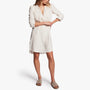 Linen Peasant Dress In Oyster | James Perse Los Angeles