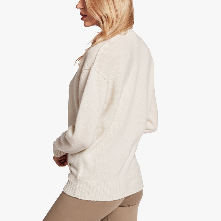 Crossover Cashmere Sweater In Ivory | James Perse Los Angeles