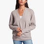 Crossover Cashmere Sweater In Silver Wheat | James Perse Los Angeles