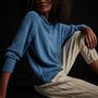 Lightweight Cashmere Hoodie in Blue Raspberry | James Perse Los Angeles