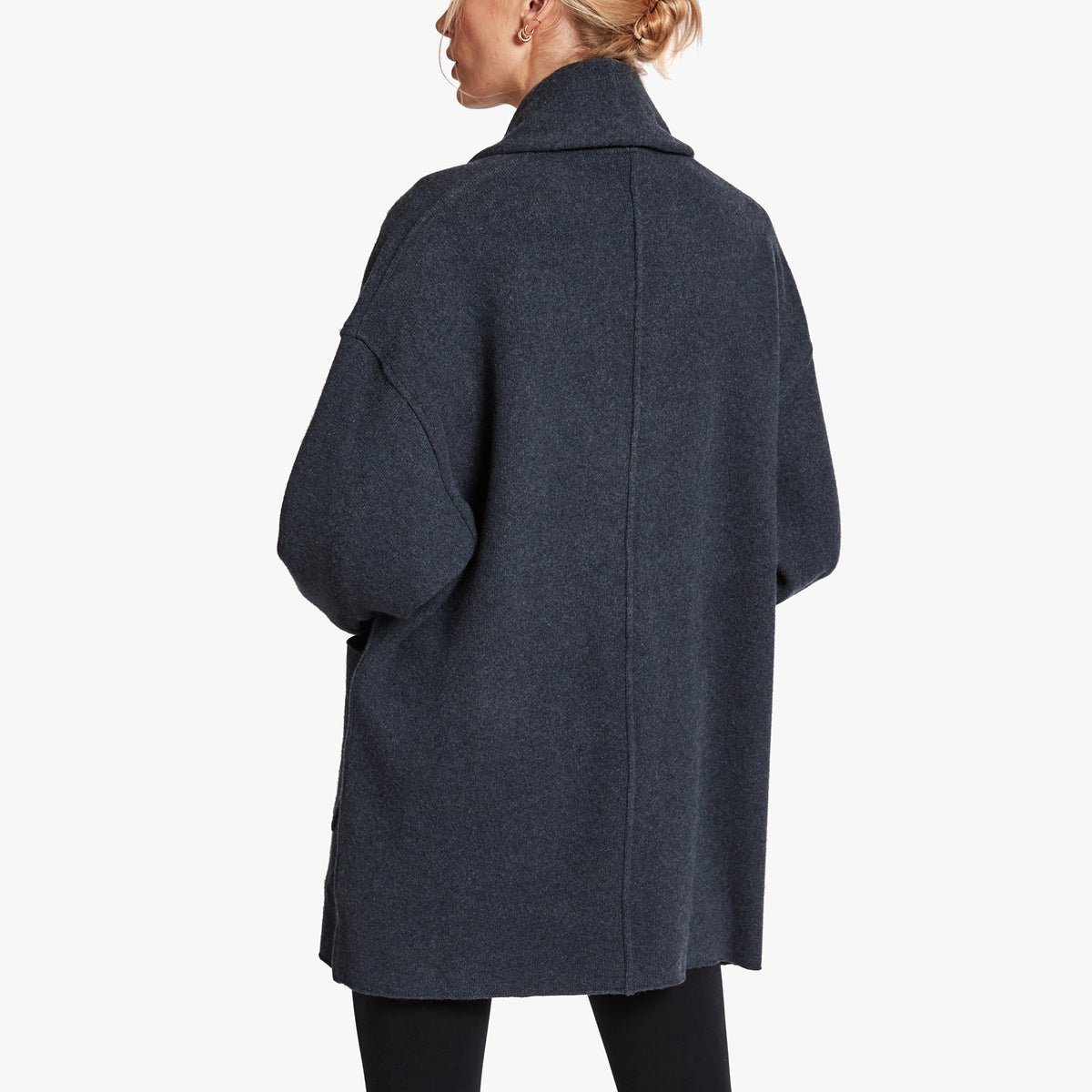 Oversized Shawl Cardigan In Denim Melange | James Perse Los Angeles