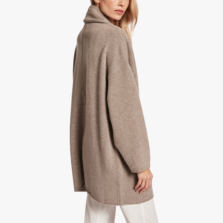 Oversized Shawl Cardigan In Taupe Melange | James Perse Los Angeles