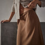High Low A Line Skirt in Acorn | James Perse Los Angeles