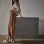 High Low A Line Skirt in Acorn | James Perse Los Angeles
