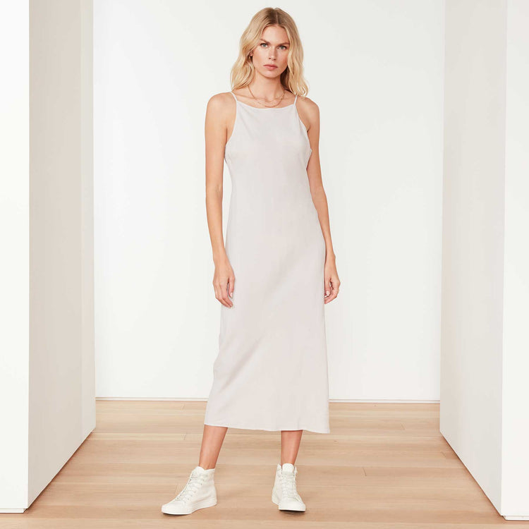 Cupro Cami Dress In Pearl | James Perse Los Angeles