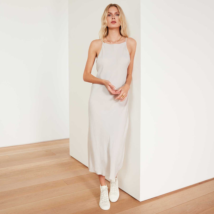 Cupro Cami Dress In Pearl | James Perse Los Angeles