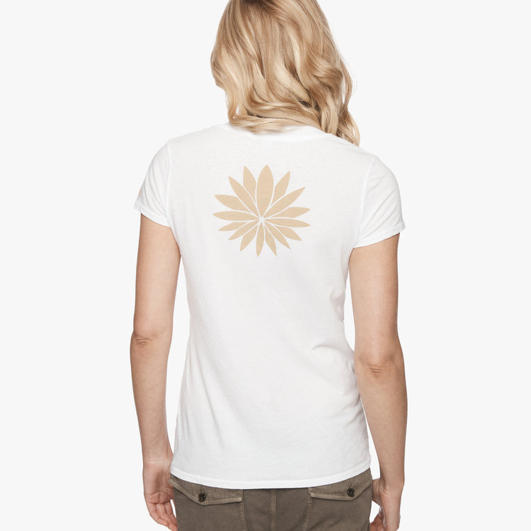 Short Sleeve V Neck Antes - White/Palamino | James Perse Los Angeles