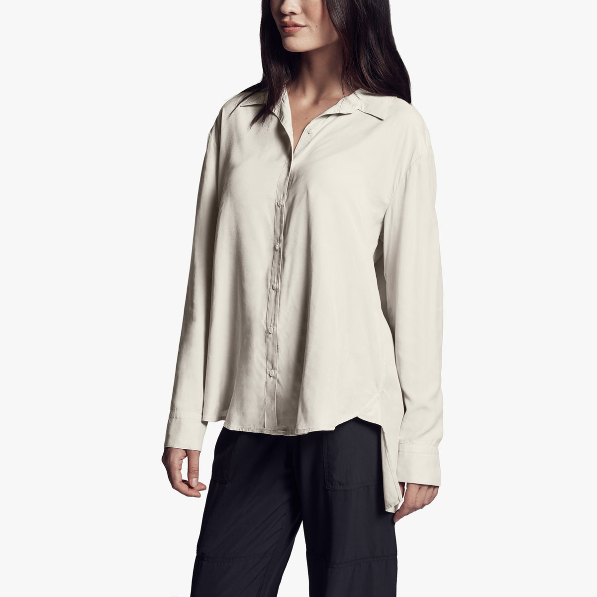 Micro Suede Shirt In Alabaster | James Perse Los Angeles