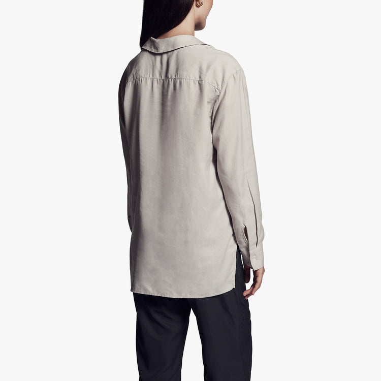 Micro Suede Shirt In Silver | James Perse Los Angeles