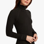 Micro Sueded Turtleneck Dress In Black | James Perse Los Angeles