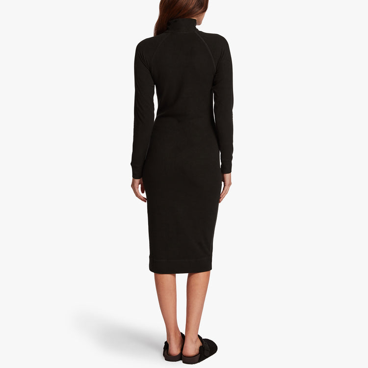 Micro Sueded Turtleneck Dress In Black | James Perse Los Angeles