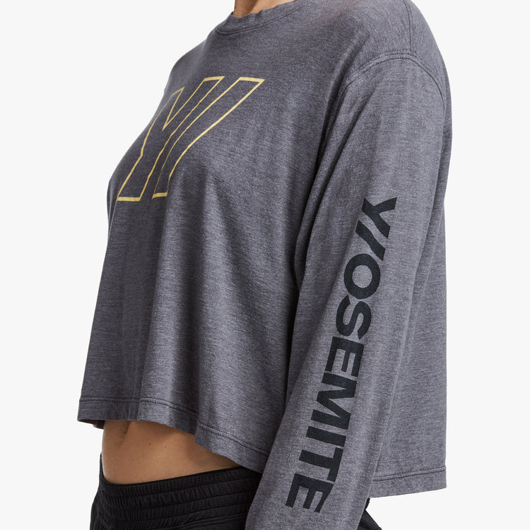 Y/OSEMITE Tech Jersey Cropped Tee In Grey | James Perse Los Angeles