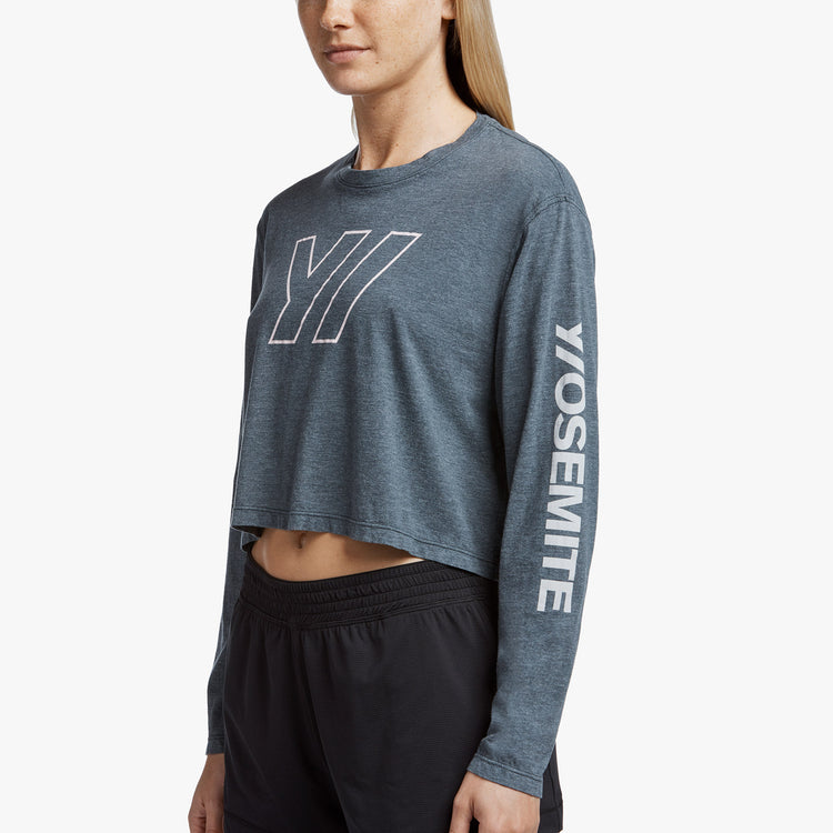 Y/OSEMITE Tech Jersey Cropped Tee In Petrol | James Perse Los Angeles