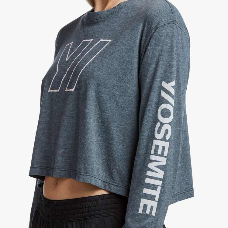 Y/OSEMITE Tech Jersey Cropped Tee In Petrol | James Perse Los Angeles