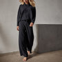 Recycled Cashmere Wide Leg Pant in Black | James Perse Los Angeles