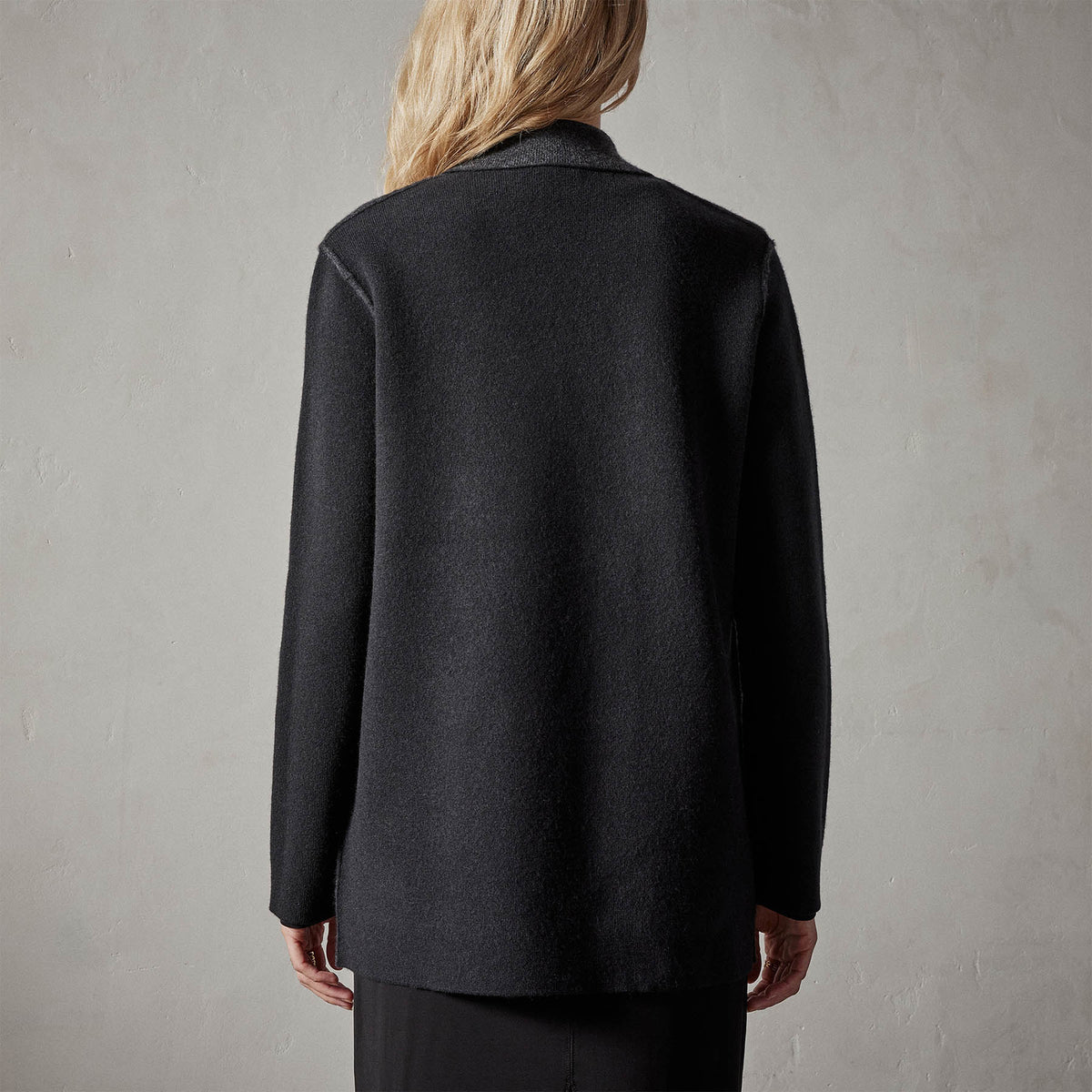 Cashmere Double Bed Blazer in Black/Anthracite | James Perse Los Angeles 
