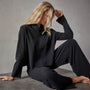 Recycled Cashmere Crop Funnel in Black | James Perse Los Angeles