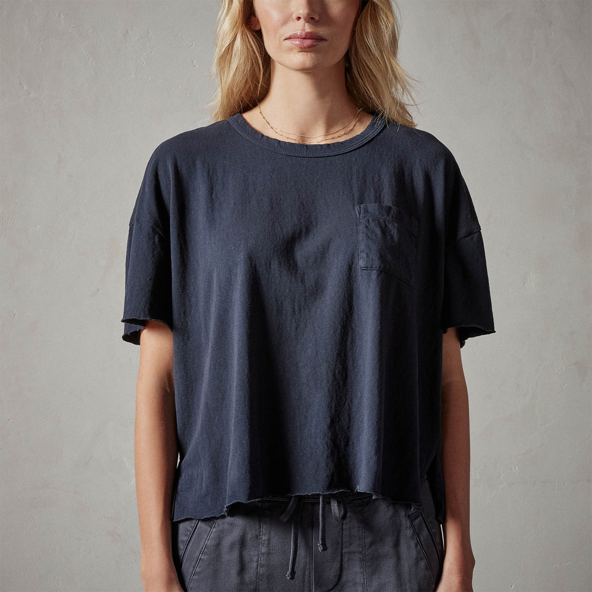 Jersey Relaxed Fit Pocket Tee in Blue Oil | James Perse Los Angeles 